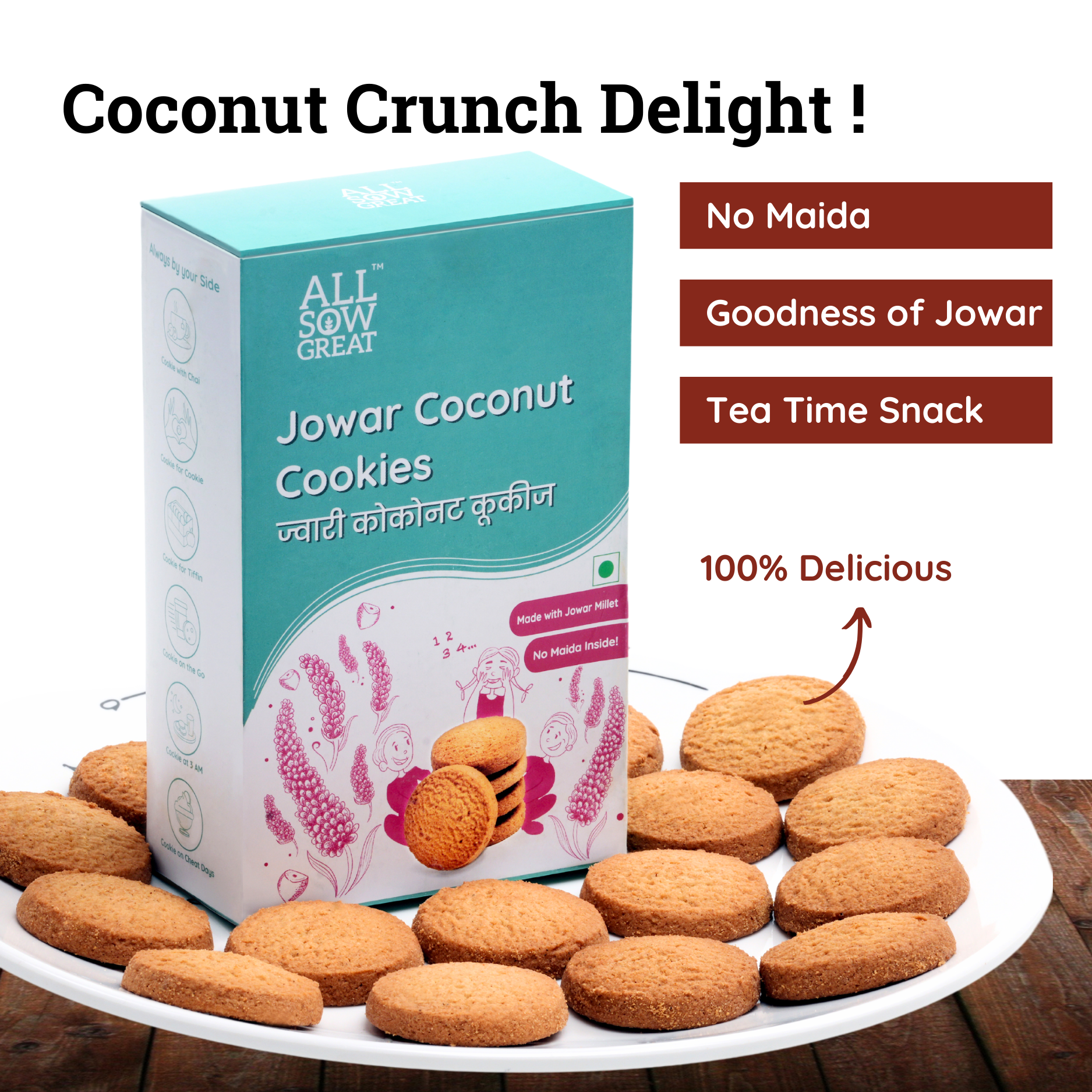 Jowar Coconut cookies no maida millet cookies