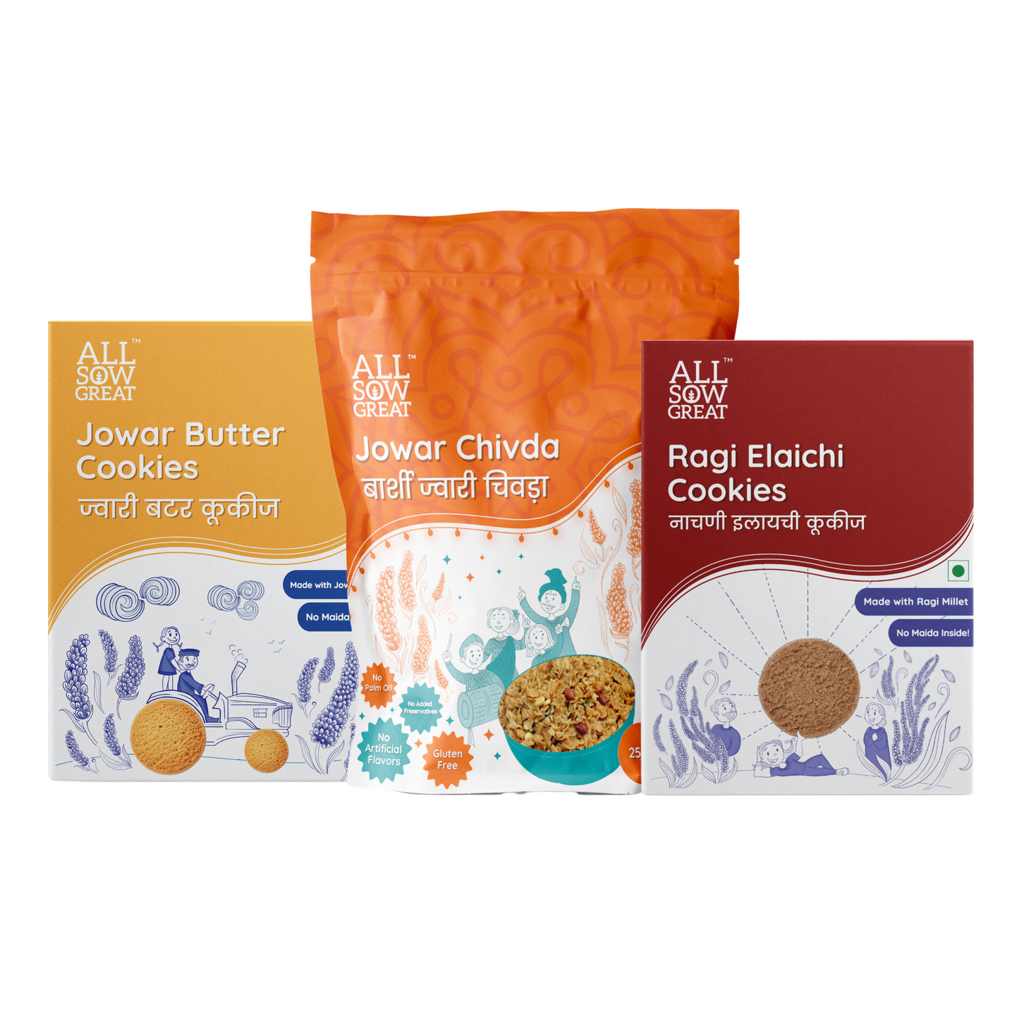 Jowar Flakes Chivda, Ragi cookies and Jowar butter cookies