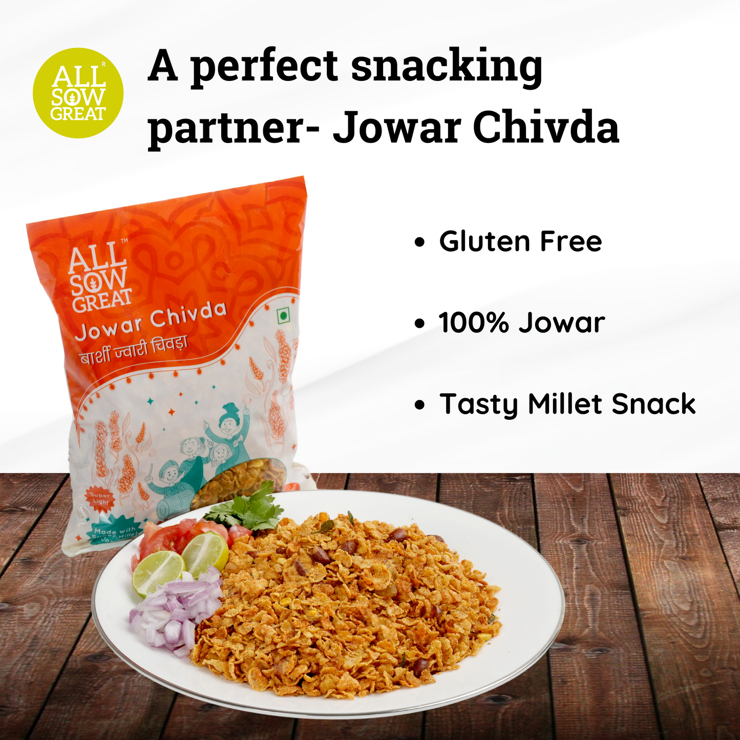 Jowar Based Products- jowar chivda dish & jowar chivda Packet