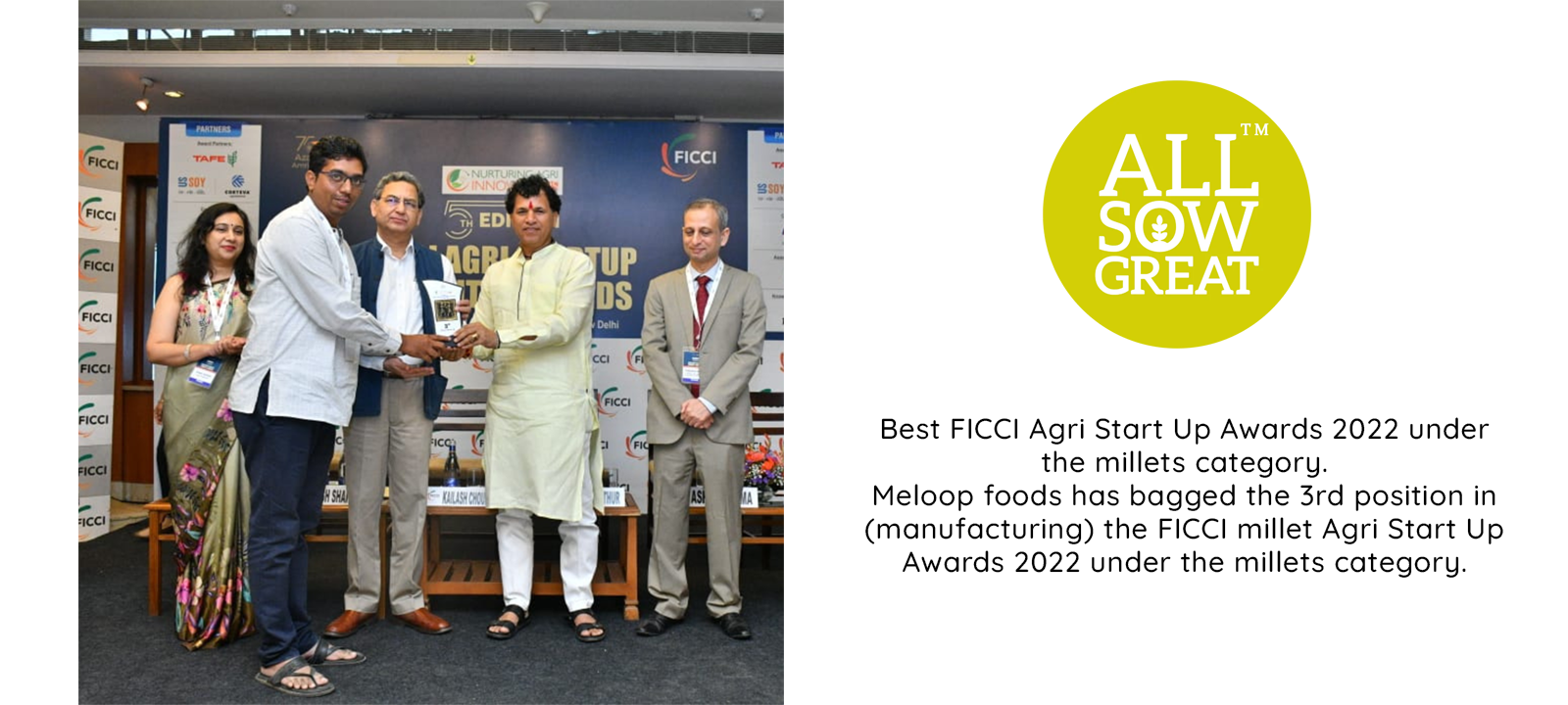 FICCI millet Agri start Up Awards 2022 for Jowar, Ragi & Millets Products Manufacturer