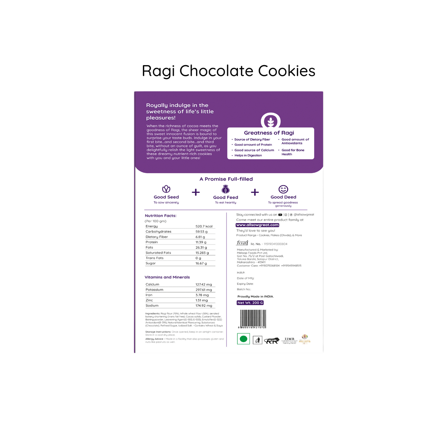 Jowar Chivda + Ragi Chocolate Cookies+ Jowar Coconut Cookies Combo